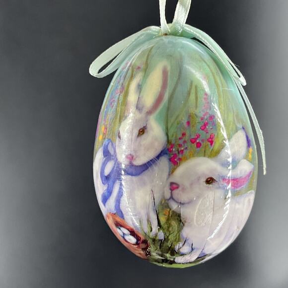 Lot of 6 Vintage Handmade Pin Push Beaded Sequin Christmas Egg Ornaments+ 2 - Picture 6 of 10